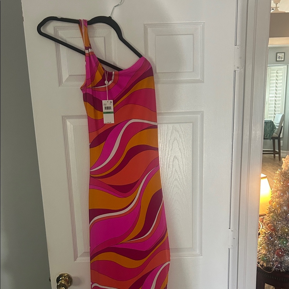 Vibrant Pink and Orange Women's Dress